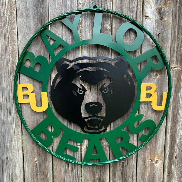 12",18",24",32" BAYLOR BEARS CUSTOM METAL VINTAGE CRAFT SIGN WESTERN HOME DECOR HANDMADE