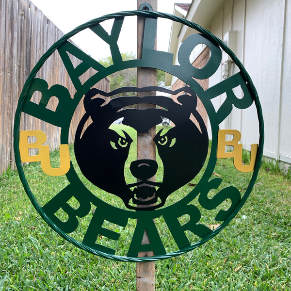 12",18",24",32" BAYLOR BEARS CUSTOM METAL VINTAGE CRAFT SIGN WESTERN HOME DECOR HANDMADE