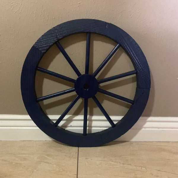 16",24",30" WAGON WHEEL BARN WOOD NAVY BLUE WESTERN HOME DECOR