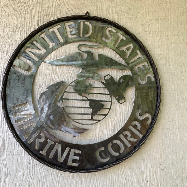 24" US MARINE CORPS MILITARY LASERCUT RAW METAL WALL ART WESTERN HOME DECOR HANDMADE NO PAINT