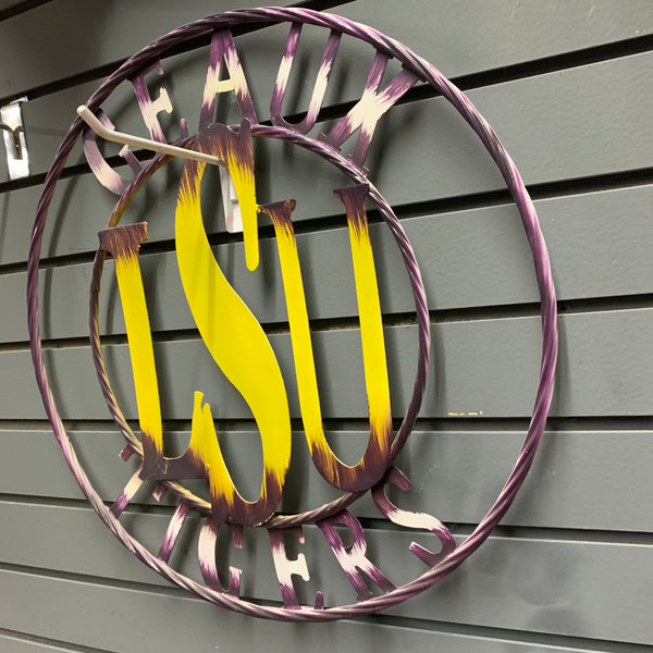 12",18",24",32" LSU GEAUX TIGERS METAL CUSTOM VINTAGE CRAFT TEAM ART