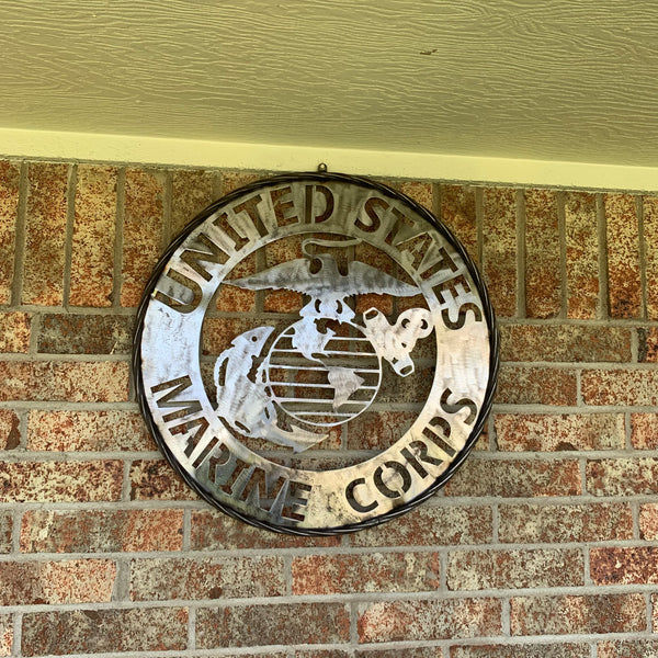 24" US MARINE CORPS MILITARY LASERCUT RAW METAL WALL ART WESTERN HOME DECOR HANDMADE NO PAINT