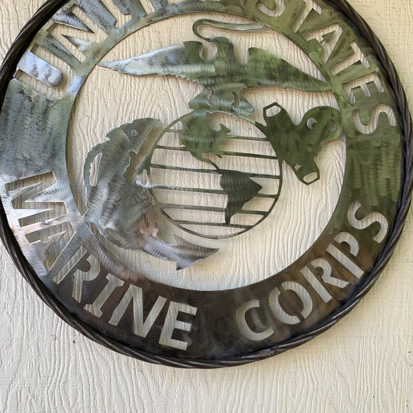 24" US MARINE CORPS MILITARY LASERCUT RAW METAL WALL ART WESTERN HOME DECOR HANDMADE NO PAINT