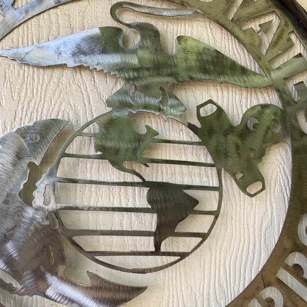 24" US MARINE CORPS MILITARY LASERCUT RAW METAL WALL ART WESTERN HOME DECOR HANDMADE NO PAINT