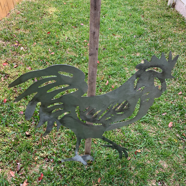 28"  X 28" CUSTOM ROOSTER LASERCUT ART WITH RING DESIGN WESTERN METAL ANIMAL ART HOME WALL DECOR BRAND NEW