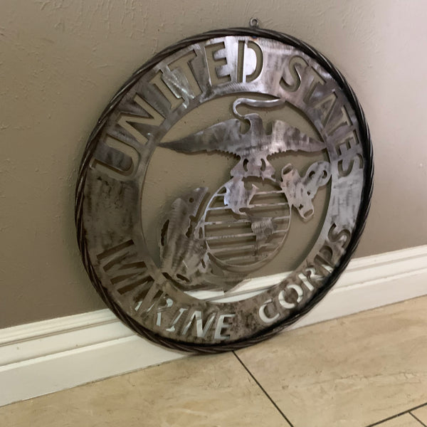 24" US MARINE CORPS MILITARY LASERCUT RAW METAL WALL ART WESTERN HOME DECOR HANDMADE NO PAINT