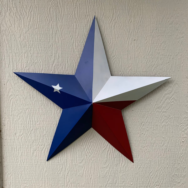 12",16",24",32",36" RED WHITE & BLUE METAL BARN STAR METAL WALL ART WESTERN HOME DECOR VINTAGE RUSTIC ART