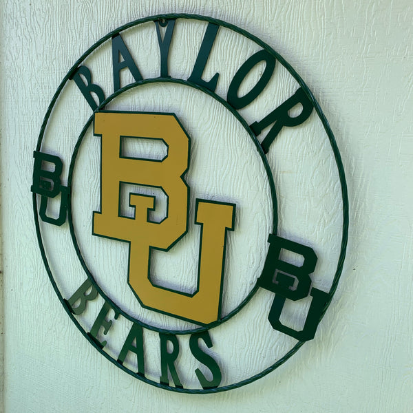 12",18",24",32" BAYLOR BEARS CUSTOM METAL VINTAGE CRAFT SIGN WESTERN HOME DECOR HANDMADE