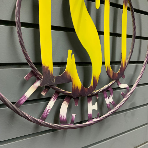 12",18",24",32" LSU GEAUX TIGERS METAL CUSTOM VINTAGE CRAFT TEAM ART