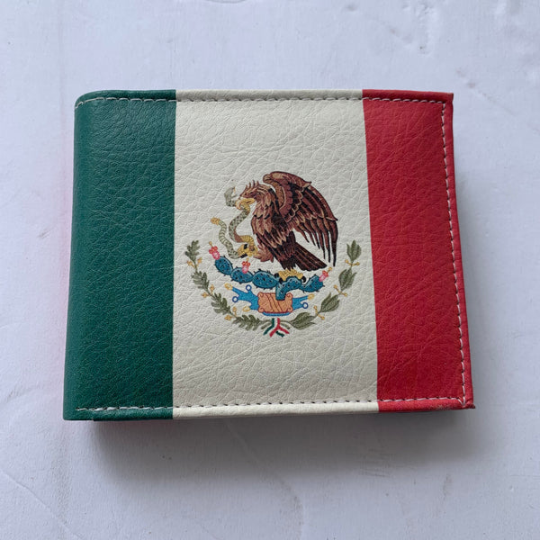 5" MEXICO FLAG WALLET LEATHER BIFOLD WALLET NEW