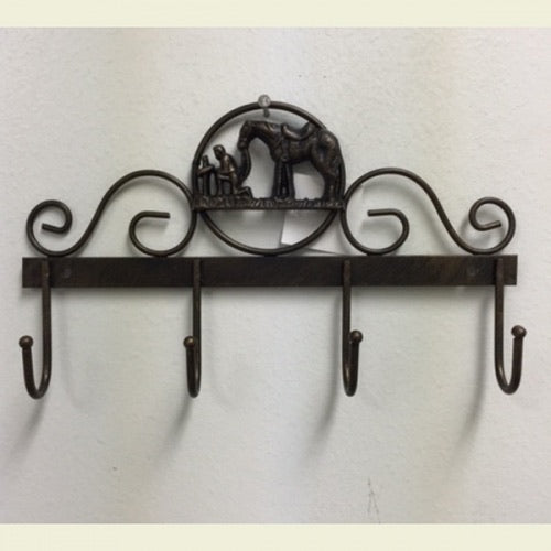 9.5"x5.5" PRAYING COWBOYS CHURCH KEY HOLDER HOOK WALL ART METAL WESTERN HOME DECOR NEW