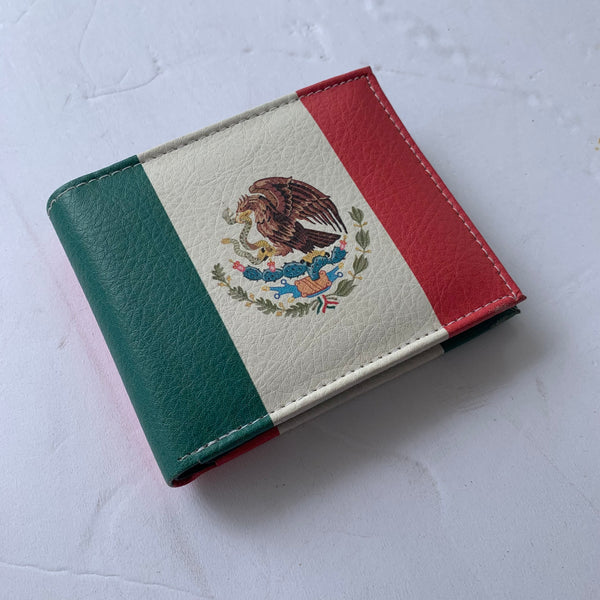 5" MEXICO FLAG WALLET LEATHER BIFOLD WALLET NEW