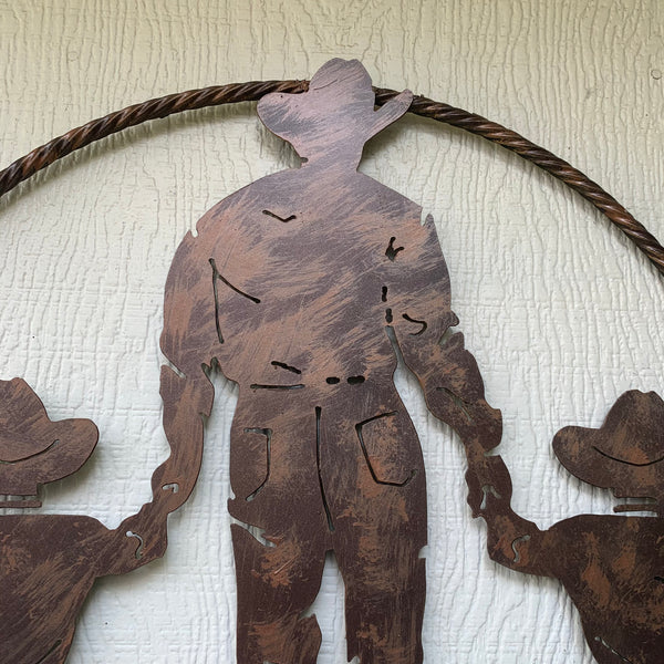 18",24" FATHER & 2 SON LASER CUT METAL WALL ART CUSTOM VINTAGE CRAFT RUSTIC BRONZE COPPER HAND MADE