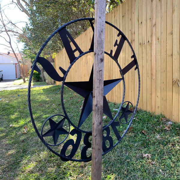 20" DISTRESSED BLACK TEXAS 1836 BARN LONE STAR TWO TONE METAL ART WESTERN HOME DECOR VINTAGE RUSTIC DARK BRONZE NEW