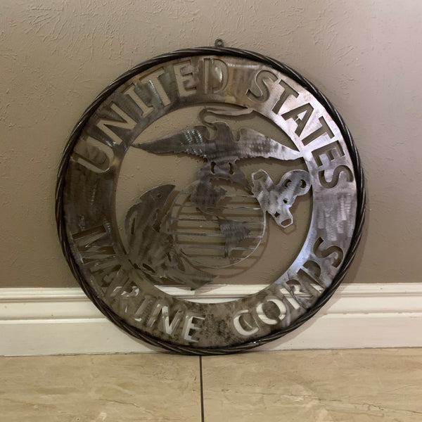 24" US MARINE CORPS MILITARY LASERCUT RAW METAL WALL ART WESTERN HOME DECOR HANDMADE NO PAINT