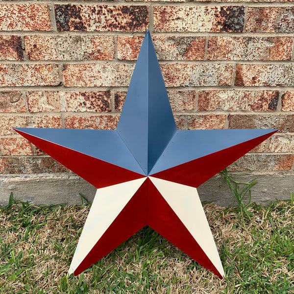 16",24",36" RED WHITE & BLUE METAL BARN STAR METAL WALL ART WESTERN HOME DECOR HANDMADE NEW ART #EH12939