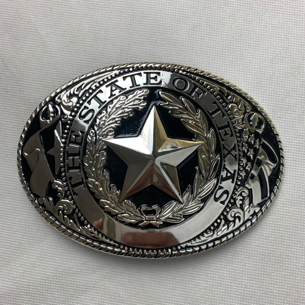 6" X 4" LONESTAR SILVER  STAR BELT BUCKLE WESTERN BELT BUCKLE FASHION ART NEW #EH12263