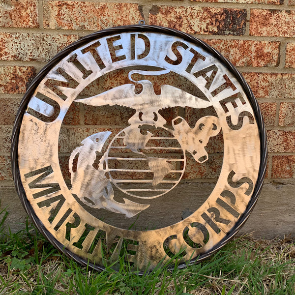 24" US MARINE CORPS MILITARY LASERCUT RAW METAL WALL ART WESTERN HOME DECOR HANDMADE NO PAINT