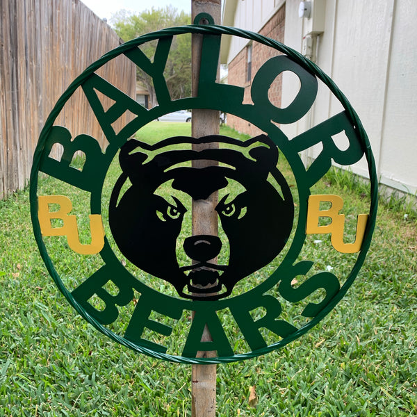 12",18",24",32" BAYLOR BEARS CUSTOM METAL VINTAGE CRAFT SIGN WESTERN HOME DECOR HANDMADE