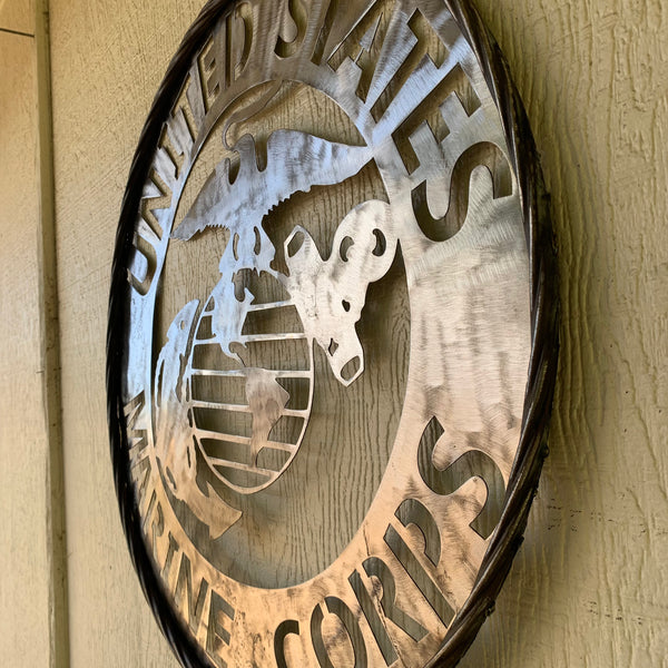 24" US MARINE CORPS MILITARY LASERCUT RAW METAL WALL ART WESTERN HOME DECOR HANDMADE NO PAINT