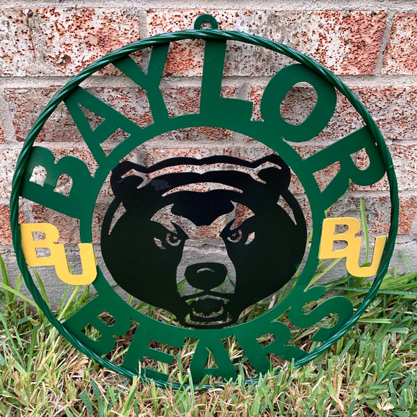 12",18",24",32" BAYLOR BEARS CUSTOM METAL VINTAGE CRAFT SIGN WESTERN HOME DECOR HANDMADE