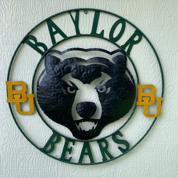 12",18",24",32" BAYLOR BEARS CUSTOM METAL VINTAGE CRAFT SIGN WESTERN HOME DECOR HANDMADE
