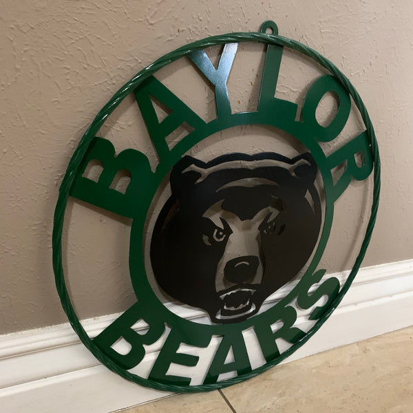12",18",24",32" BAYLOR BEARS CUSTOM METAL VINTAGE CRAFT SIGN WESTERN HOME DECOR HANDMADE