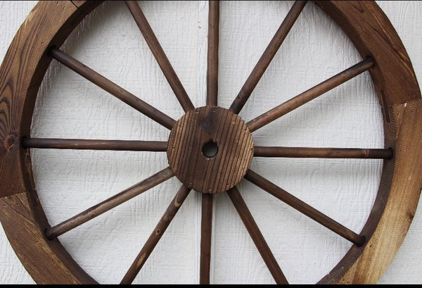 16",24",30" WAGON WHEEL BROWN BARN WOOD WESTERN HOME DECOR RUSTIC HANDMADE CRAFT