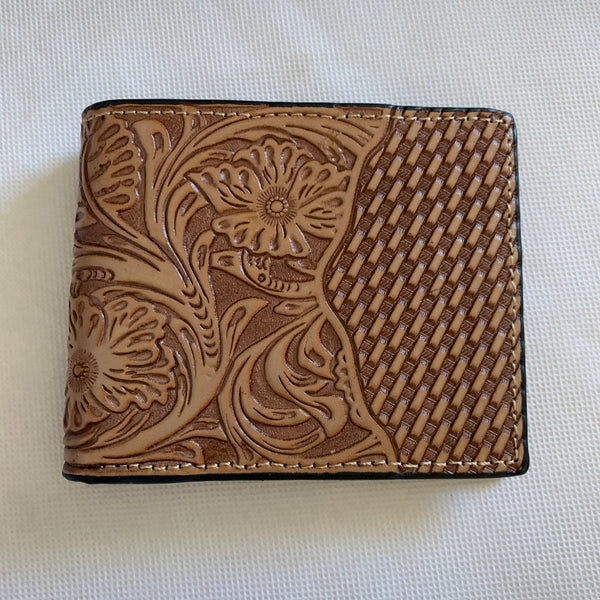 5" MEN'S WALLET GENUINE LEATHER BIFOLD WESTERN ARTWORK WALLET NEW