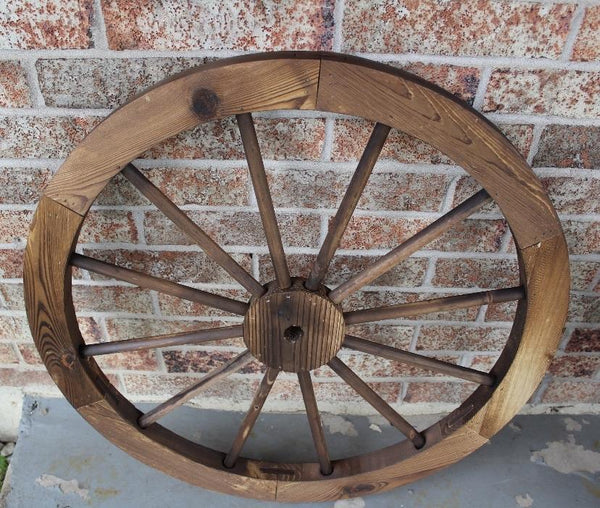 16",24",30" WAGON WHEEL BROWN BARN WOOD WESTERN HOME DECOR RUSTIC HANDMADE CRAFT