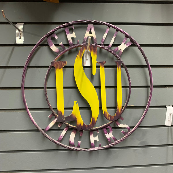 12",18",24",32" LSU GEAUX TIGERS METAL CUSTOM VINTAGE CRAFT TEAM ART
