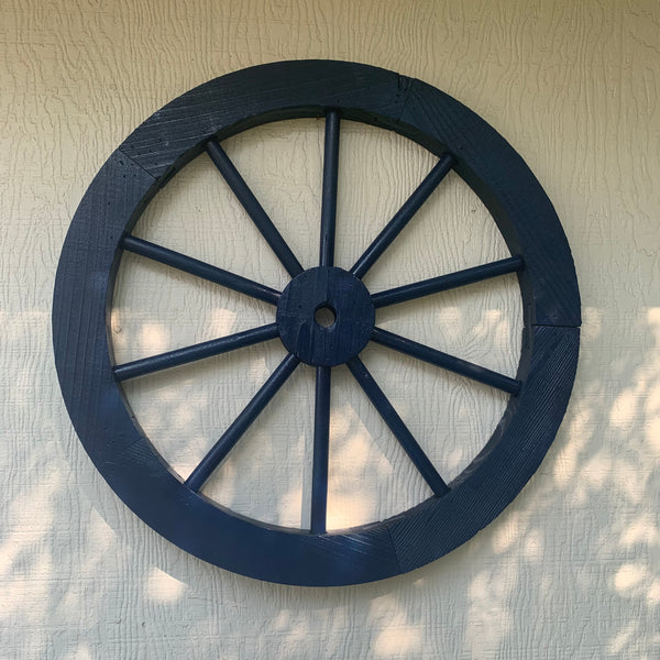 16",24",30" WAGON WHEEL BARN WOOD NAVY BLUE WESTERN HOME DECOR