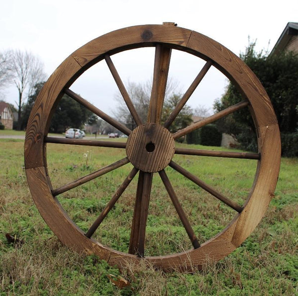 16",24",30" WAGON WHEEL BROWN BARN WOOD WESTERN HOME DECOR RUSTIC HANDMADE CRAFT