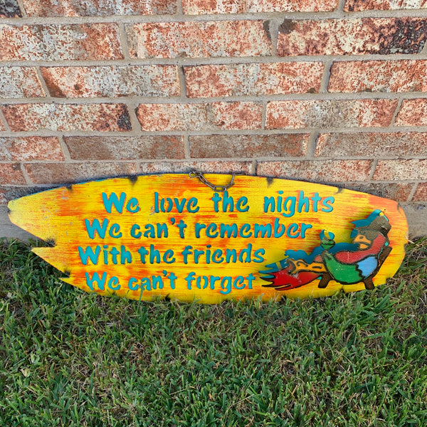 37"x 13" FRIENDS METAL OVAL DISC SIGN WALL ART WESTERN HOME DECOR BRAND NEW