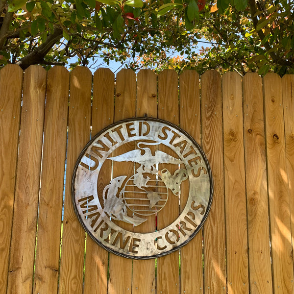 24" US MARINE CORPS MILITARY LASERCUT RAW METAL WALL ART WESTERN HOME DECOR HANDMADE NO PAINT