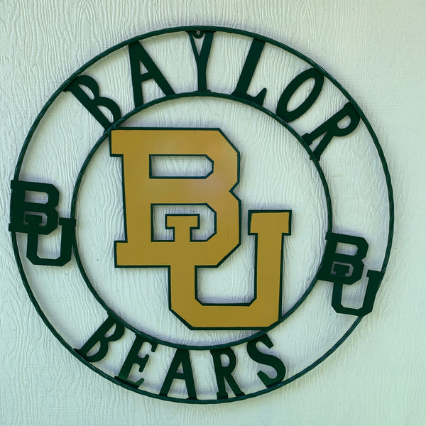 12",18",24",32" BAYLOR BEARS CUSTOM METAL VINTAGE CRAFT SIGN WESTERN HOME DECOR HANDMADE