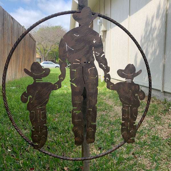 18",24" FATHER & 2 SON LASER CUT METAL WALL ART CUSTOM VINTAGE CRAFT RUSTIC BRONZE COPPER HAND MADE