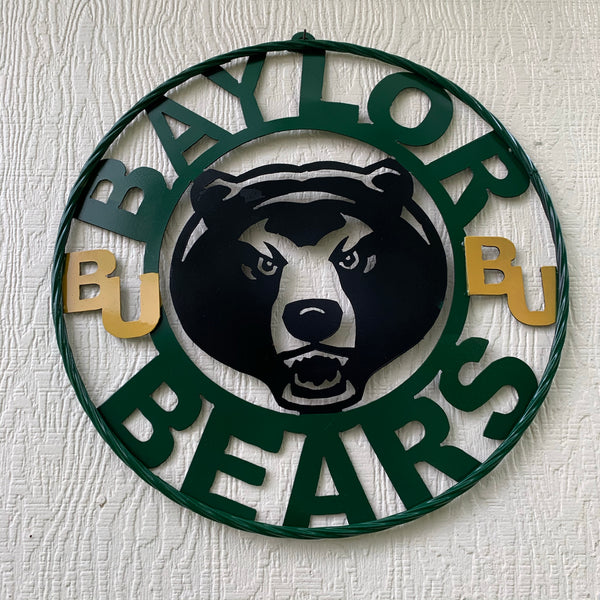 12",18",24",32" BAYLOR BEARS CUSTOM METAL VINTAGE CRAFT SIGN WESTERN HOME DECOR HANDMADE