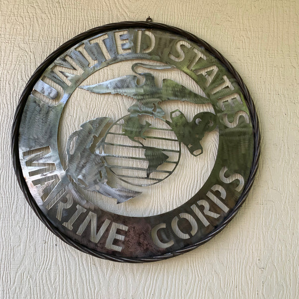 24" US MARINE CORPS MILITARY LASERCUT RAW METAL WALL ART WESTERN HOME DECOR HANDMADE NO PAINT