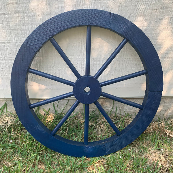 16",24",30" WAGON WHEEL BARN WOOD NAVY BLUE WESTERN HOME DECOR