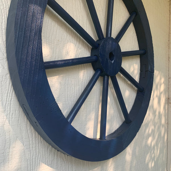 16",24",30" WAGON WHEEL BARN WOOD NAVY BLUE WESTERN HOME DECOR