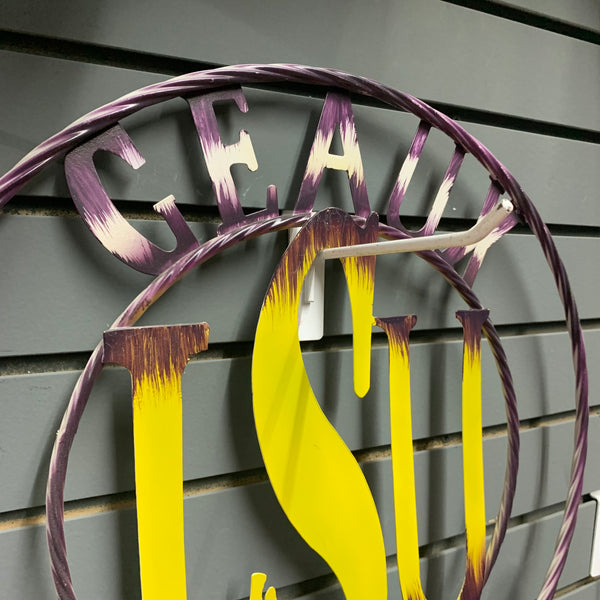 12",18",24",32" LSU GEAUX TIGERS METAL CUSTOM VINTAGE CRAFT TEAM ART