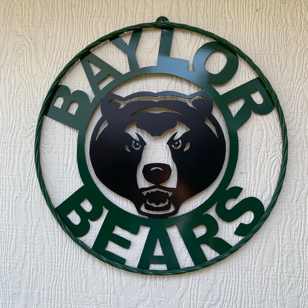 12",18",24",32" BAYLOR BEARS CUSTOM METAL VINTAGE CRAFT SIGN WESTERN HOME DECOR HANDMADE