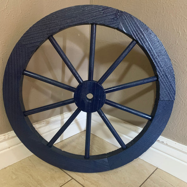 16",24",30" WAGON WHEEL BARN WOOD NAVY BLUE WESTERN HOME DECOR