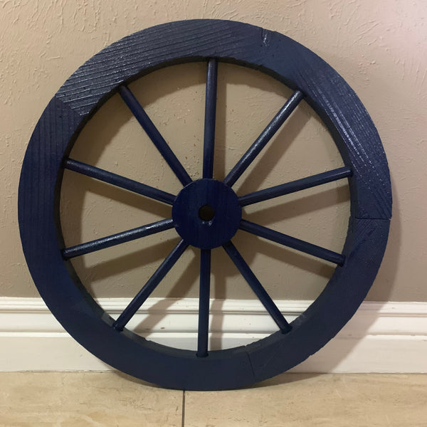16",24",30" WAGON WHEEL BARN WOOD NAVY BLUE WESTERN HOME DECOR