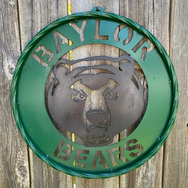 12",18",24",32" BAYLOR BEARS CUSTOM METAL VINTAGE CRAFT SIGN WESTERN HOME DECOR HANDMADE