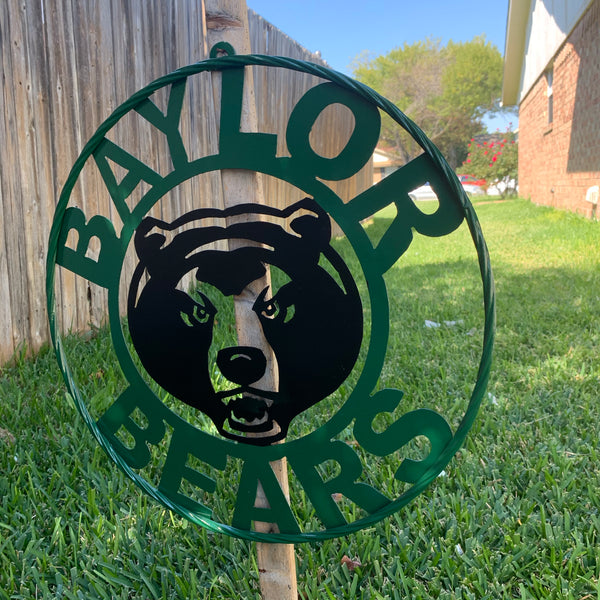 12",18",24",32" BAYLOR BEARS CUSTOM METAL VINTAGE CRAFT SIGN WESTERN HOME DECOR HANDMADE