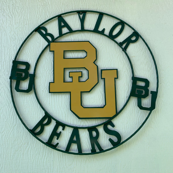 12",18",24",32" BAYLOR BEARS CUSTOM METAL VINTAGE CRAFT SIGN WESTERN HOME DECOR HANDMADE