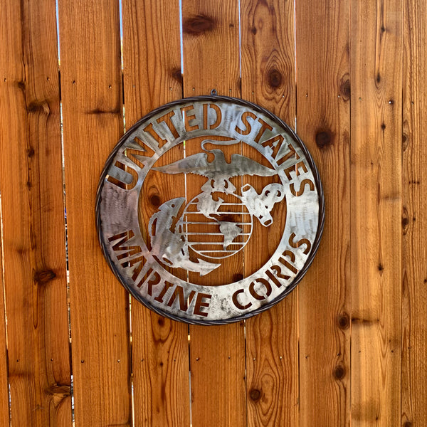 24" US MARINE CORPS MILITARY LASERCUT RAW METAL WALL ART WESTERN HOME DECOR HANDMADE NO PAINT