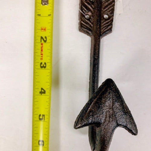 6" ARROW HEAD HOOK CAST IRON WALL ART METAL WESTERN HOME DECOR NEW